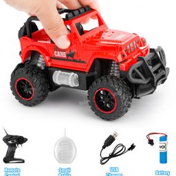 Toysire Rechargeable Remote Control Racing Car for Kids with Light and Radio Control Car with Multidirectional Walking & Spray System for Boys & Girls Red image 4
