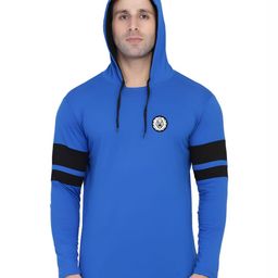 BEYOU FASHION Men Striped Hooded Cotton Slim Fit T-shirt-image-56