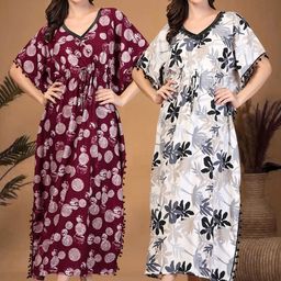 KLOTTHE Women Cotton Blend Printed Nightdress-picture-34