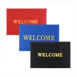 Aura 3-Pcs Red & Blue Printed Anti Skid Doormat-30