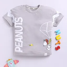 Happy Faces Kids Boys Snoopy Printed Pure Cotton T-Shirt-50