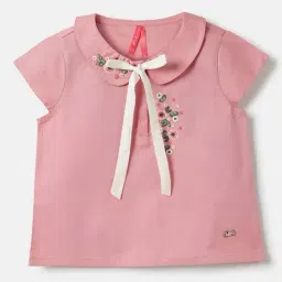Blue Giraffe Girls Pink Regular Fit Top-picture-2