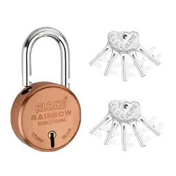 ALONE LOCKS Rainbow 65 mm Alloy Steel ‎Copper Antique 10 Keys Double Locking Padlock-14