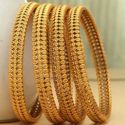 Panash Gold Plated 24 CT Handcrafted Antique Set of 4 Bangles-image-1