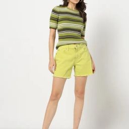 Gap Yellow Cotton Solid Shorts-image-93