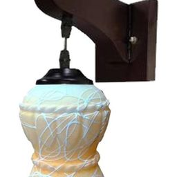 Somil Premium Designer Glass Wall / Night Lamp Elegant & Stylish Dcor Accent for Modern Interiors, Color- Orange, White, Size:- 20 X 25 X 24 CM-image-84