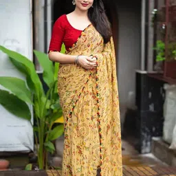 KALINI Warli Printed Saree wth Blouse Piece-picture-11