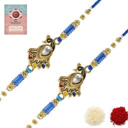 MEIRA JEWELLERY Set Of 2 Rakhi Greeting Card & Roli Chawal-image-80