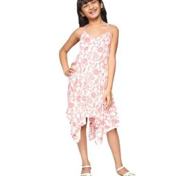 Global Desi Girl Pink & White Floral Print Dress-image-62