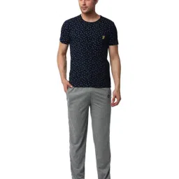 Vimal Jonney Grey & Navy Printed T-Shirt & Trackpants-image-89