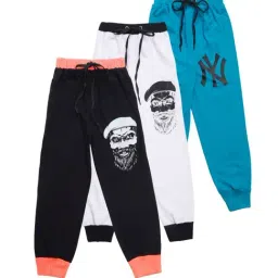 Vimal Jonney Kids Multicolor Printed Trackpants - Pack of 3-image-70