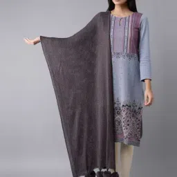 W Grey Woven Pattern Stole-picture-17