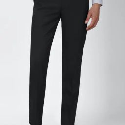 Peter England Black Slim Fit Trousers-image-78