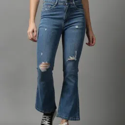 SHOWOFF Blue Solid Mid Rise Jeans-image-70