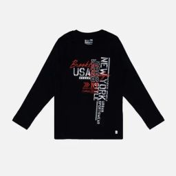 Bodycare Kids Black Cotton Printed Full Sleeves T-Shirt-image-126