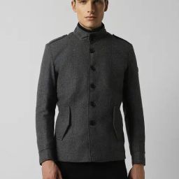 Van Heusen Grey Regular Fit Printed Jacket-picture-3