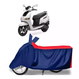 Auto Pearl Two Wheeler Cover with Bag for TVS iQube, Red & Blue-picture-47