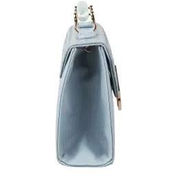 Metro Blue Synthetic Textured Satchel Handbag image 5