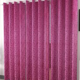 Galaxy Home Decor Pink 3 Pieces Velvet Room Darkening Window Curtains-image-58
