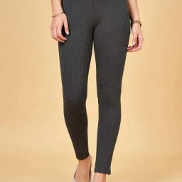 Annabelle by Pantaloons Grey Striped Treggings-picture-22