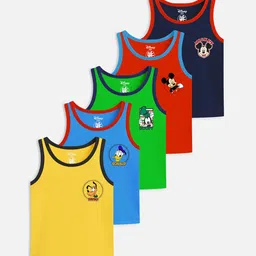 YK Disney Boys Pack Of 5 Printed Basic Vests- DSN-VST-111-5_5 - 6 YRS_YK_R-30