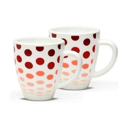 Borosil Multicolor Glass Mug - Set of 2-6