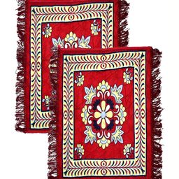 Aura 2-Pcs Red & Beige Printed Prayer Mat-27