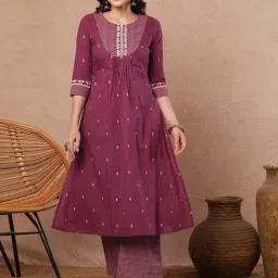 Kami Kubi Wine Cotton Printed Kurti-picture-1