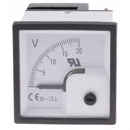 RS PRO Analogue Voltmeter DC 1.5 % 46x46 mm, 9010536-40