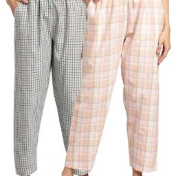 Kryptic Pink & Blue Cotton Checks Lounge Pants (Pack Of 2)-image-55