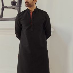 Andamen Mandarin Collar Cotton Wool Straight Kurta-image-19