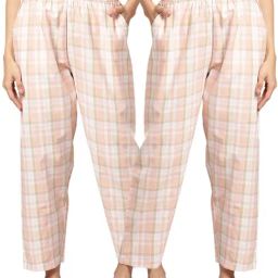 Kryptic Pink Cotton Checks Lounge Pants (Pack Of 2)-image-52