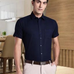 Southbay Indigo Blue Linen Cotton Solid Shirt-image-97