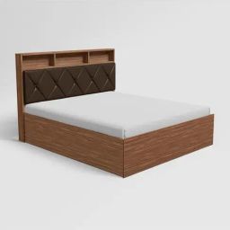 Godrej Interio Lattice Morf Brown Engineered Wood Queen Bed with Pull-Out Storage-image-69