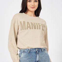 People by Pantaloons Beige Print Sweatshirt-image-67