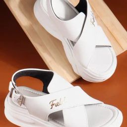 TRYME Women's White Cross Strap Sandals-image-64