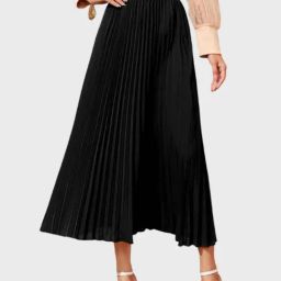 BUYNEWTREND Black A-Line Skirt-image-17