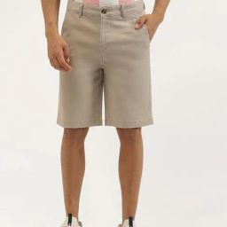 United Colors of Benetton Brown Slim Fit Solid Shorts-46