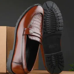 Carlo Romano Men's Brown Formal Loafers-image-28