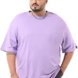Bewakoof Purple Rose Terry Solid Relaxed Fit T-Shirt-picture-32