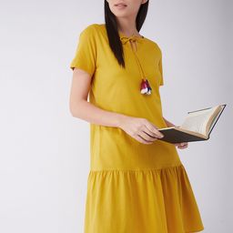 Miss Chase Yellow Solid Nightdress-picture-55