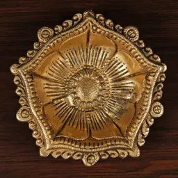 Ekaa Handicrafts Brass Oil Deepak with Flower Design for Pooja-picture-42