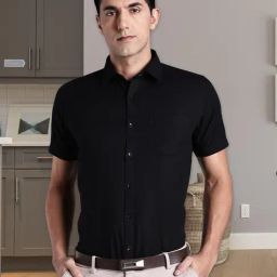 Southbay Black Linen Cotton Solid Shirt-image-46