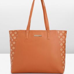 Caprese Brand Logo Print Structured Shoulder Bag-25