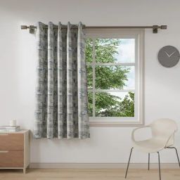 DDecor Abstract Grey Polyester 5 ft Window Curtain-9
