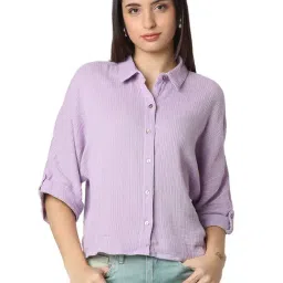 Spykar Women Striped Purple Shirt-image-30
