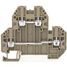 RS PRO Feed Through Terminal Block Beige Double-Level Screw Termination, 8724798-13