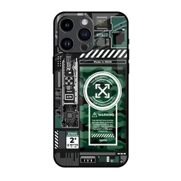 QRIOH Green Camo Circuit Printed iPhone 14 Pro Max Back Case-picture-0