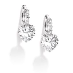 Jewels Galaxy Silver-Plated Handcrafted Heart Shaped Hoop Earrings-1