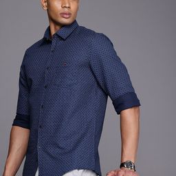 Louis Philippe Sport Pure Cotton Slim Fit Opaque Printed Casual Shirt-image-90